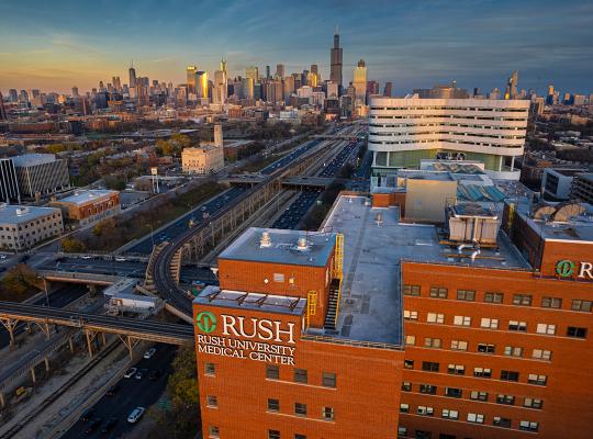 Aerial view of RUSH campus Chicago