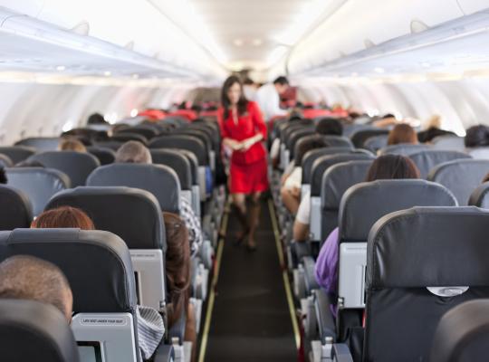 flight attendant on commercial airline flight